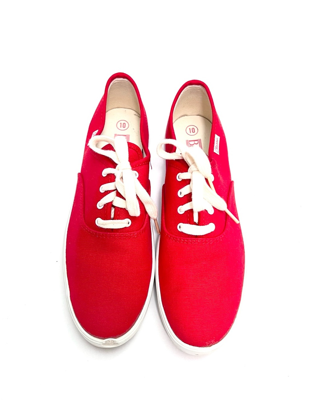 Vintage 1990s deadstock cherry red canvas lace up sneakers
